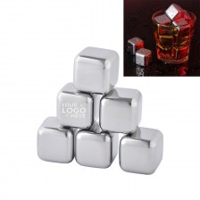 Custom Logo Engraved Stainless Steel Whisky Ice Cubes